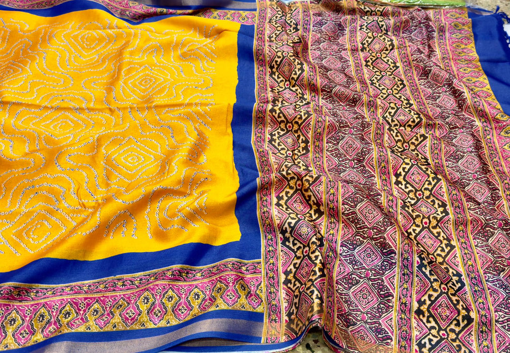 Ajrak Bandini Saree