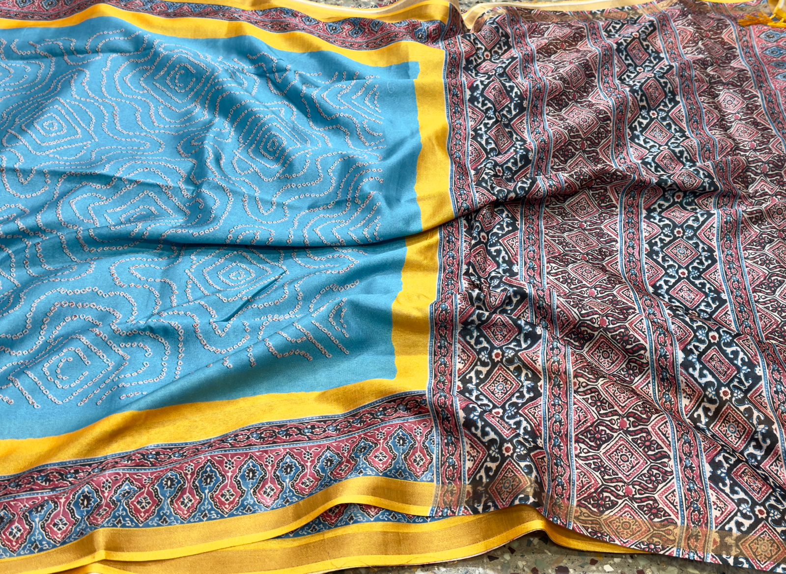 Ajrak Bandini Saree