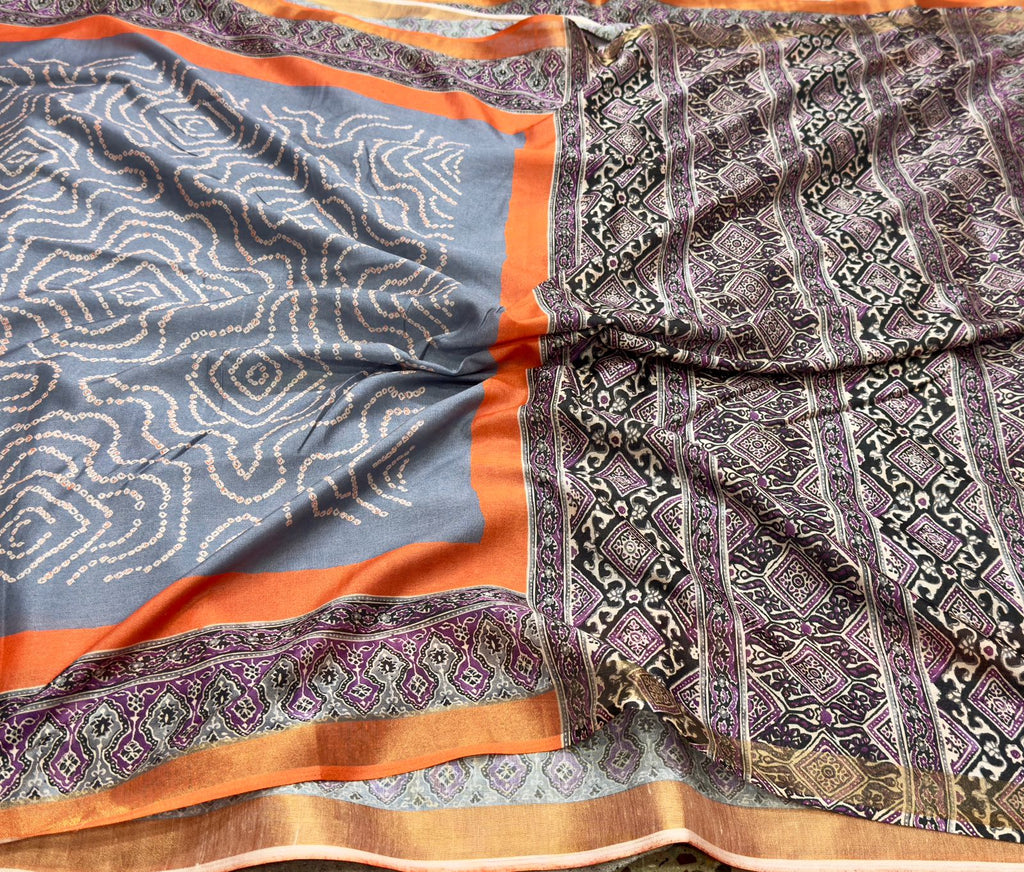 Ajrak Bandini Saree