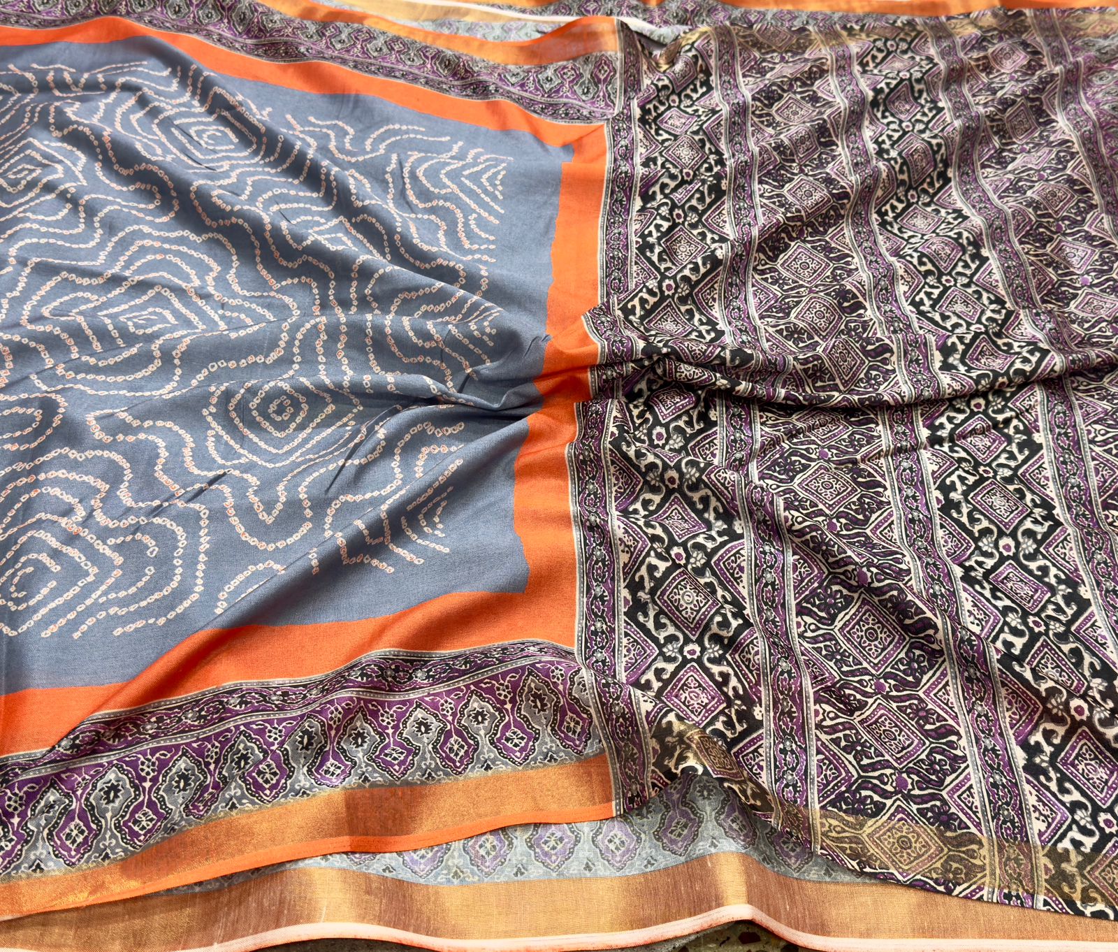 Ajrak Bandini Saree
