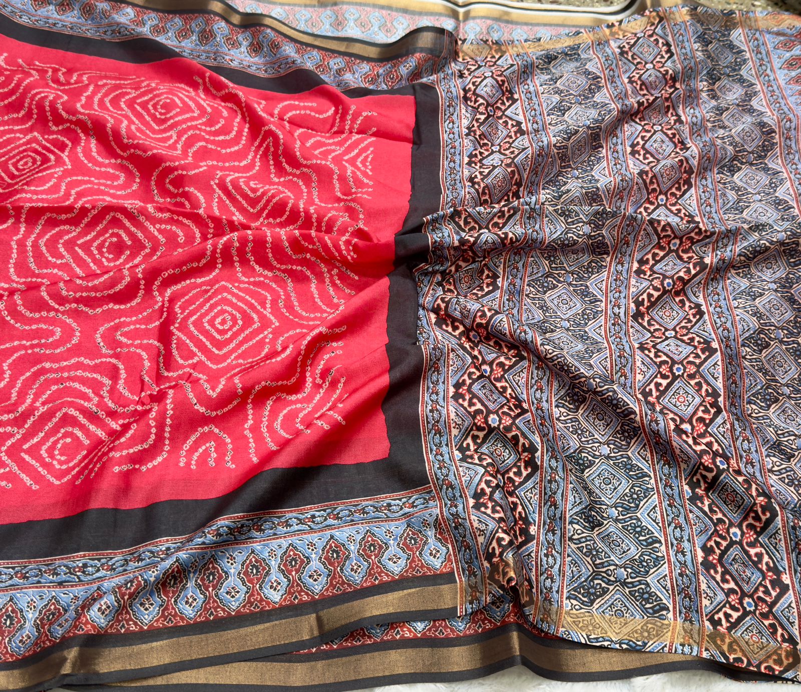Ajrak Bandini Saree