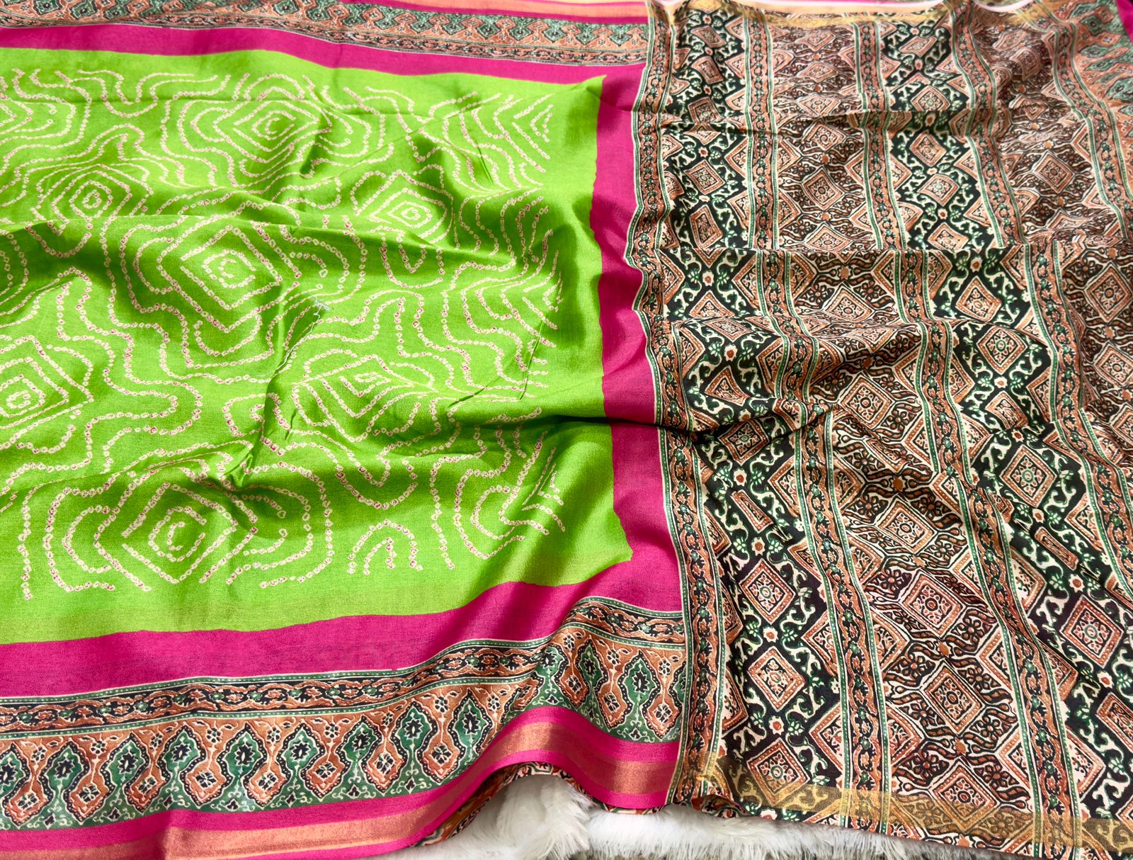 Ajrak Bandini Saree
