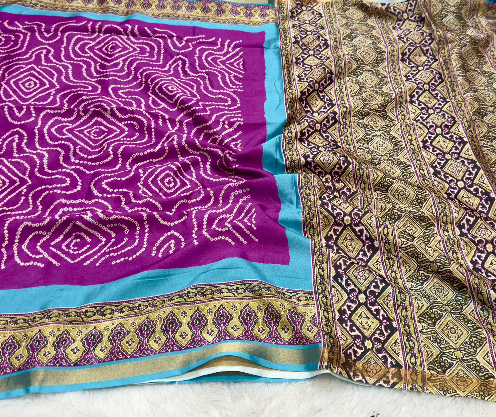 Ajrak Bandini Saree